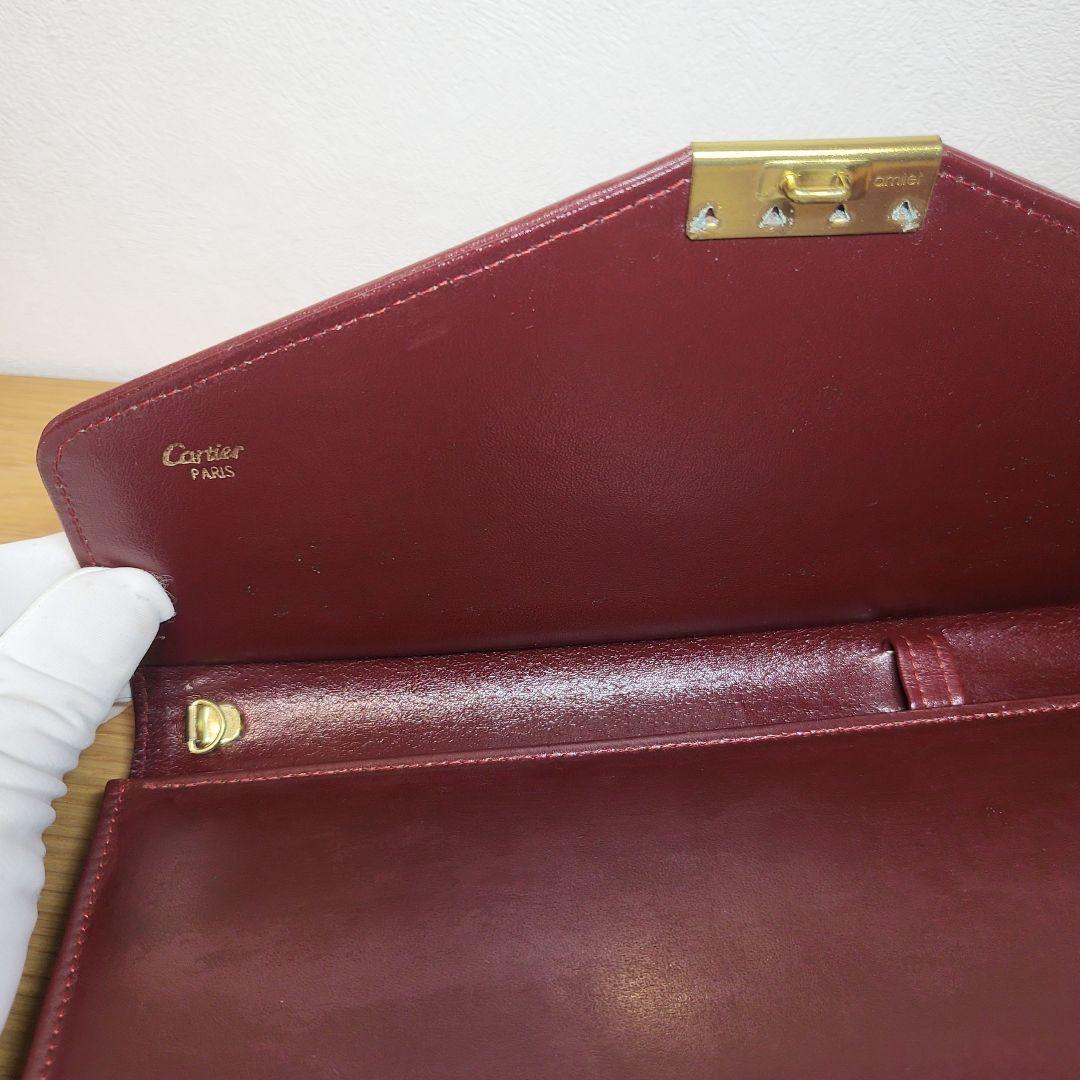 【レア】Cartier カルティエ セカンドバッグ クラッチバッグ ボルドー