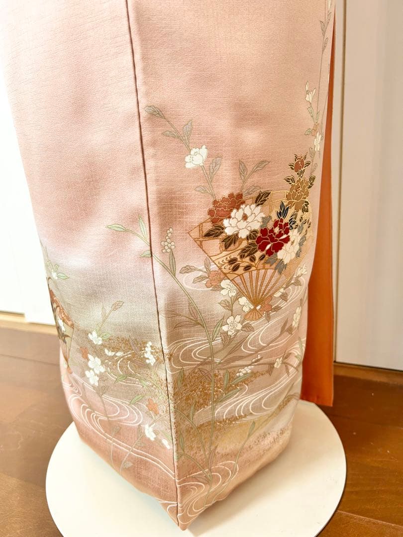 美品　正絹訪問着　裄丈長め　フルセット4点　佐賀錦袋帯　入学式　卒業式　七五三