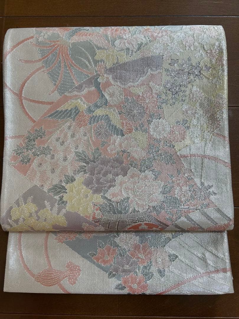 美品　正絹訪問着　裄丈長め　フルセット4点　佐賀錦袋帯　入学式　卒業式　七五三