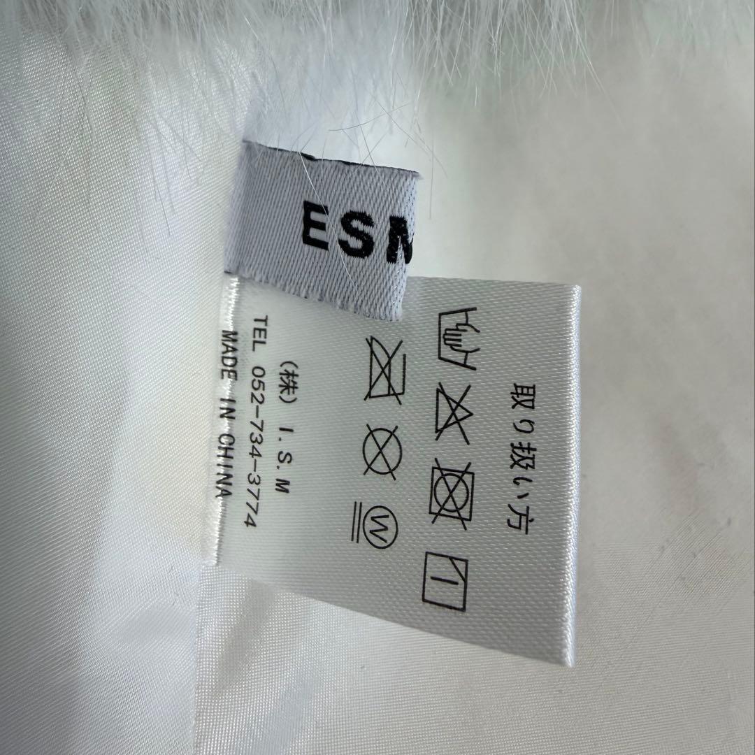 トップス ESMOK A line fur vest white