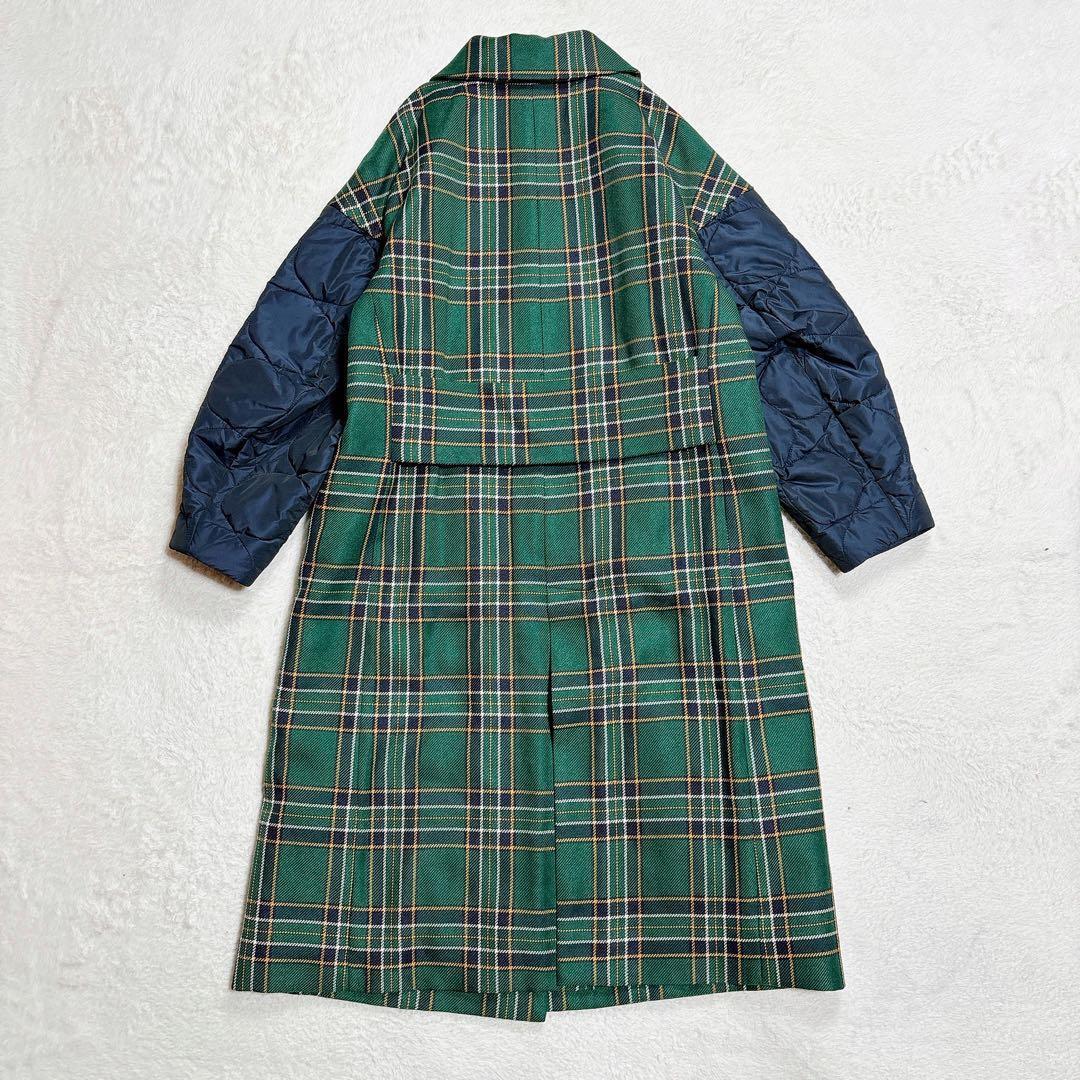 ENFOLD エンフォルド チェックキルトピーコート 異素材 ロング 吉田羊着用