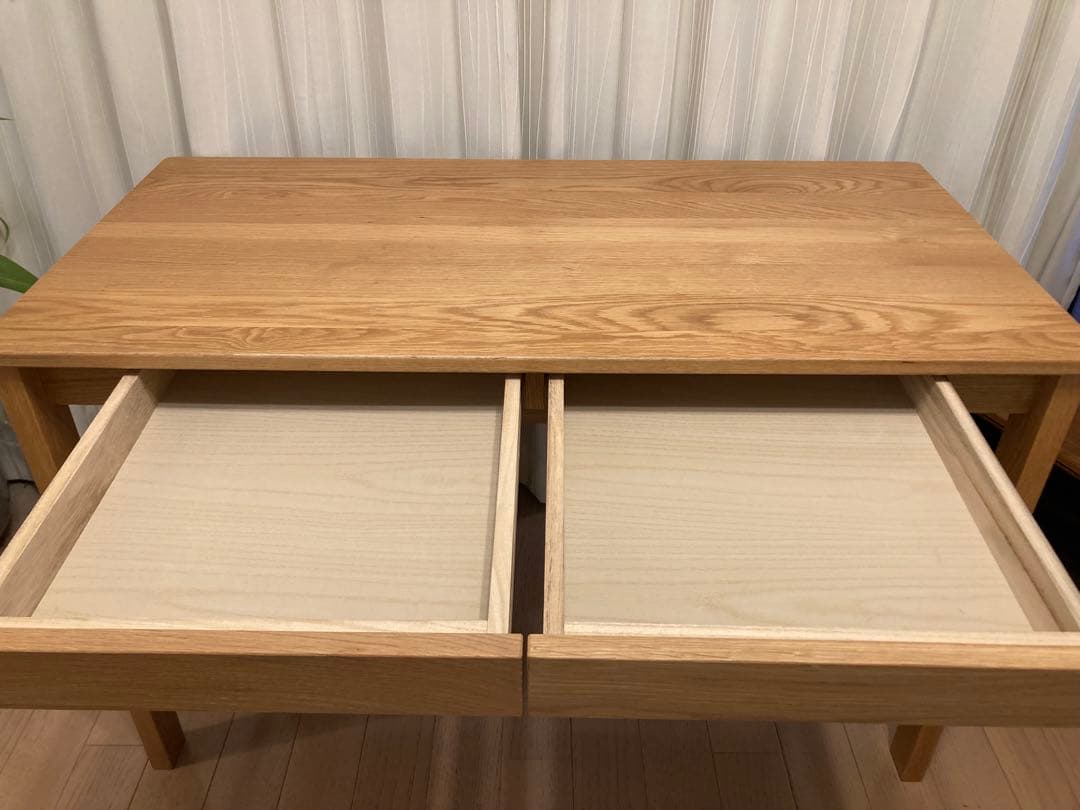 無印良品　オーク無垢材デスク