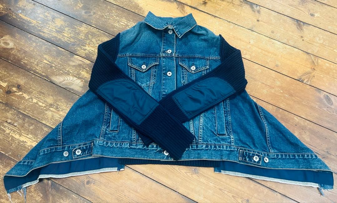 sacai デニムジャケット＆ニットドッキング