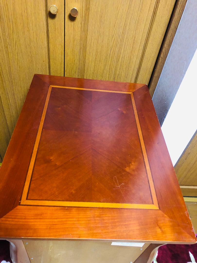 木製キャビネット 2段引き出し 茶色