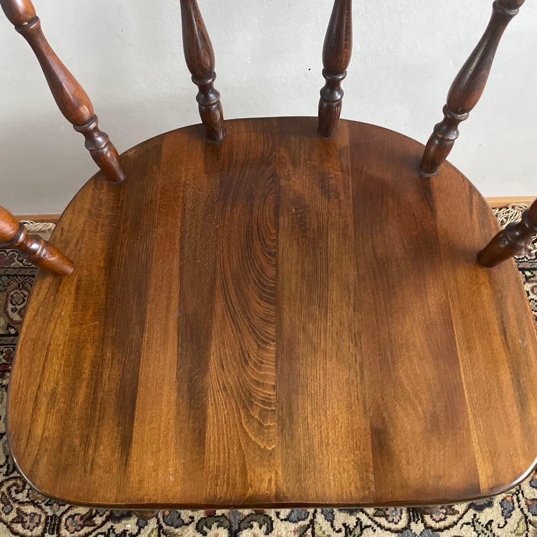 ④飛騨産業　キツツキマーク　ウィンザーアームチェア　アンティーク　ヴィンテージ