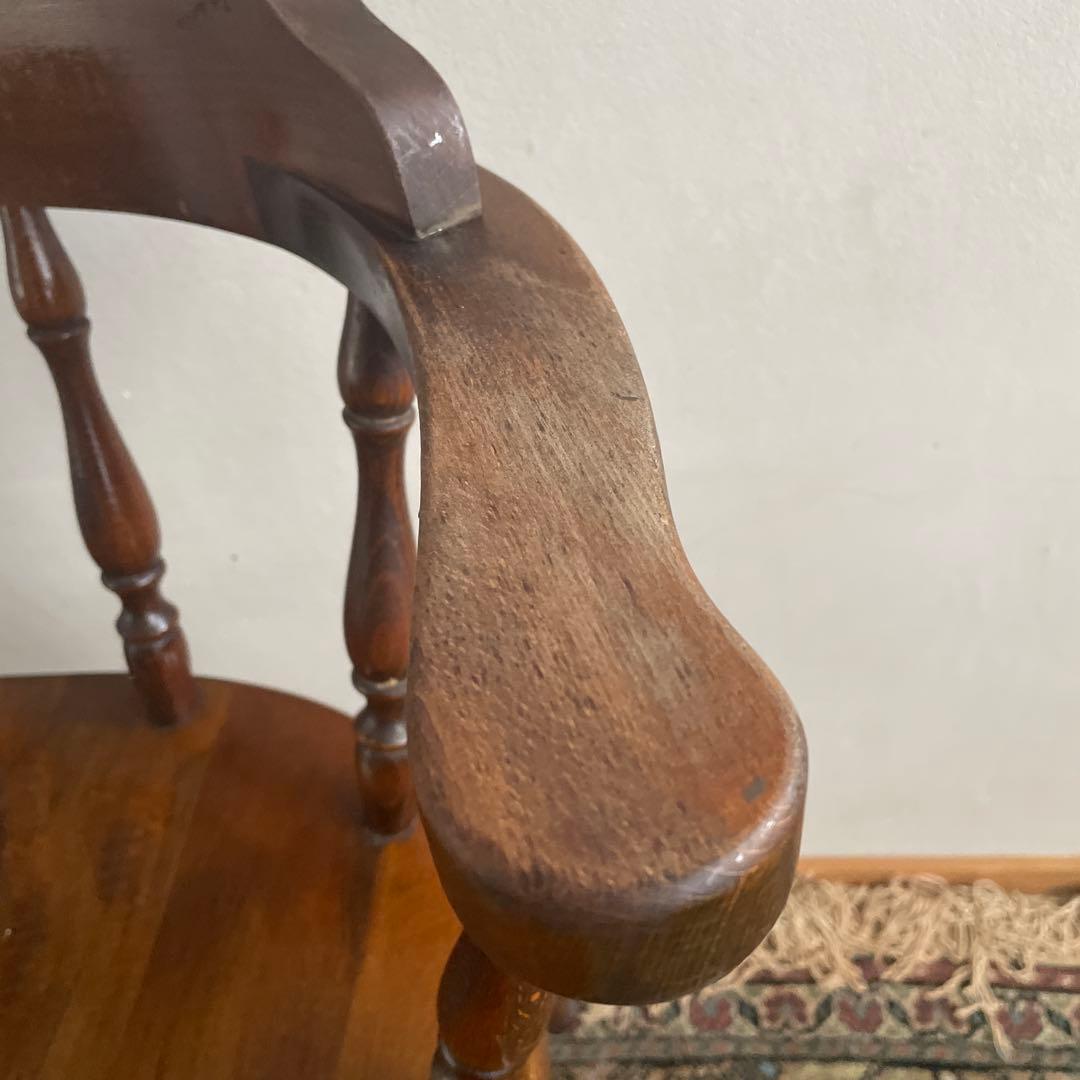 ④飛騨産業　キツツキマーク　ウィンザーアームチェア　アンティーク　ヴィンテージ