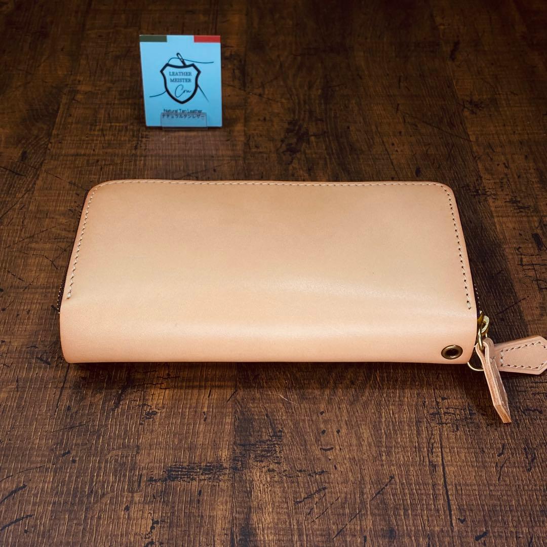 サドルレザー ヌメ革 ラウンドファスナー ダブルファスナー　メンズ財布 長財布