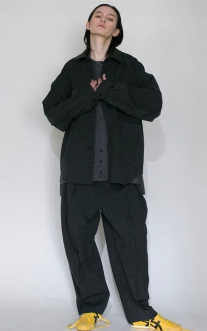 パンツ VOAAOV REFINE WOOL SERGE TUCK WIDEPANTS