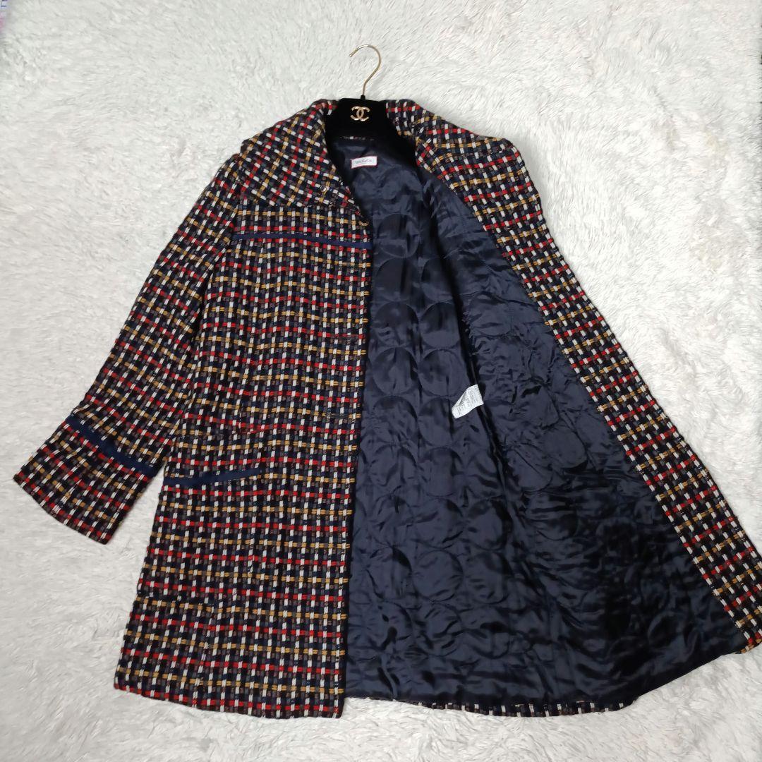 美品■MAX＆Co モヘヤ・アルパカ混 ウール ロングコート　ツイード