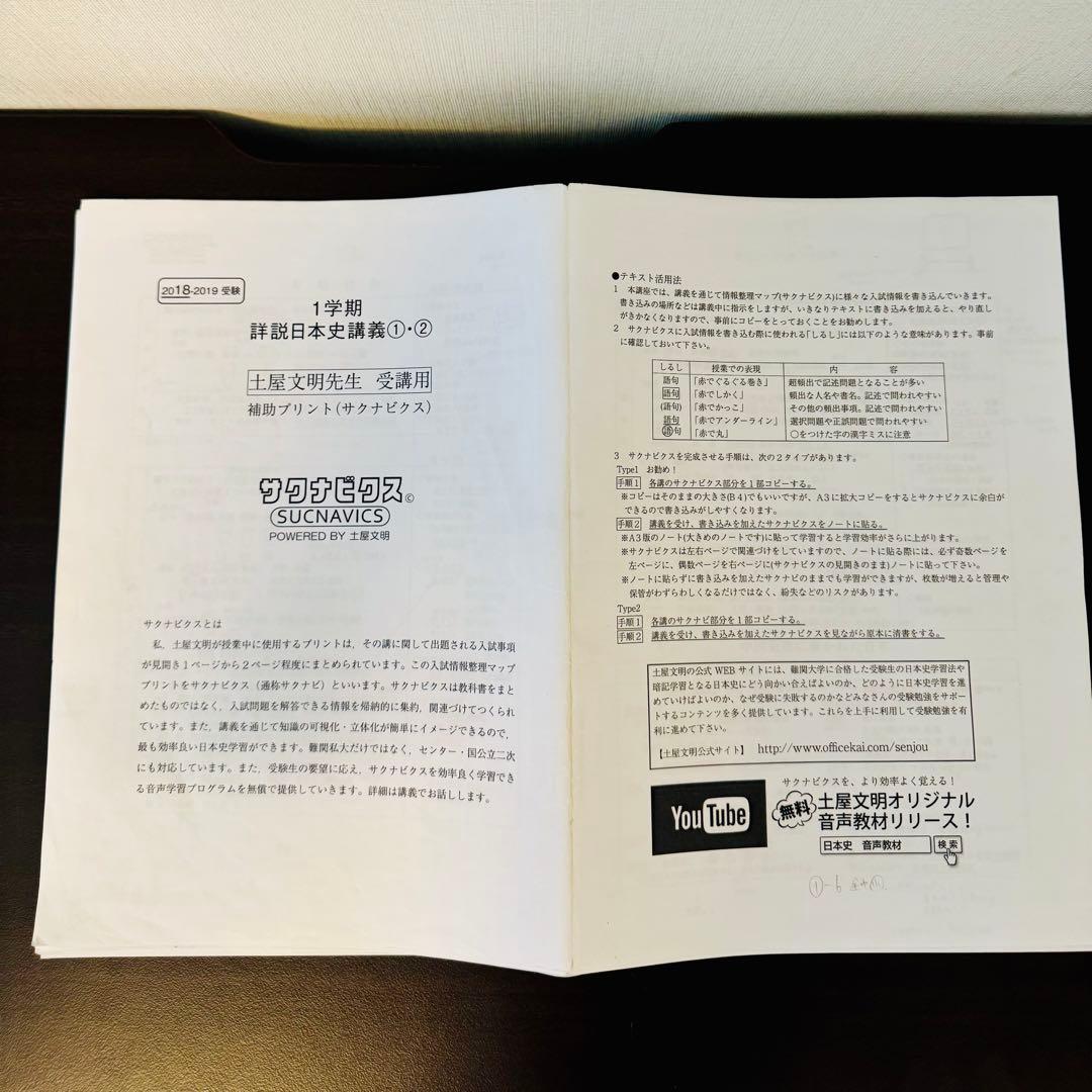 土屋文明 詳説日本史講義①② サクナビクス テキストセット