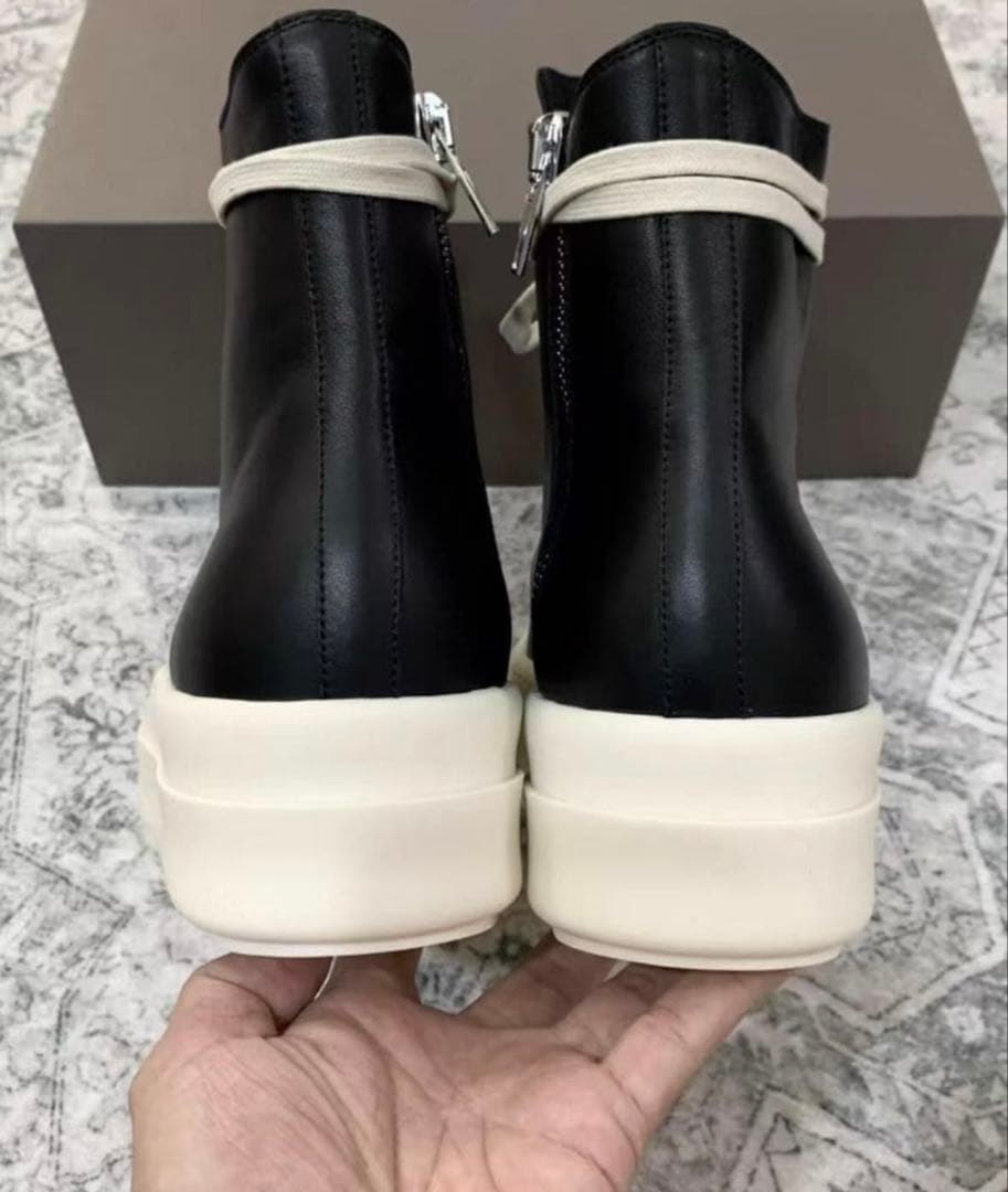 n*·様 rick owens ハイカットスニーカー ブラック 厚底7cm /3
