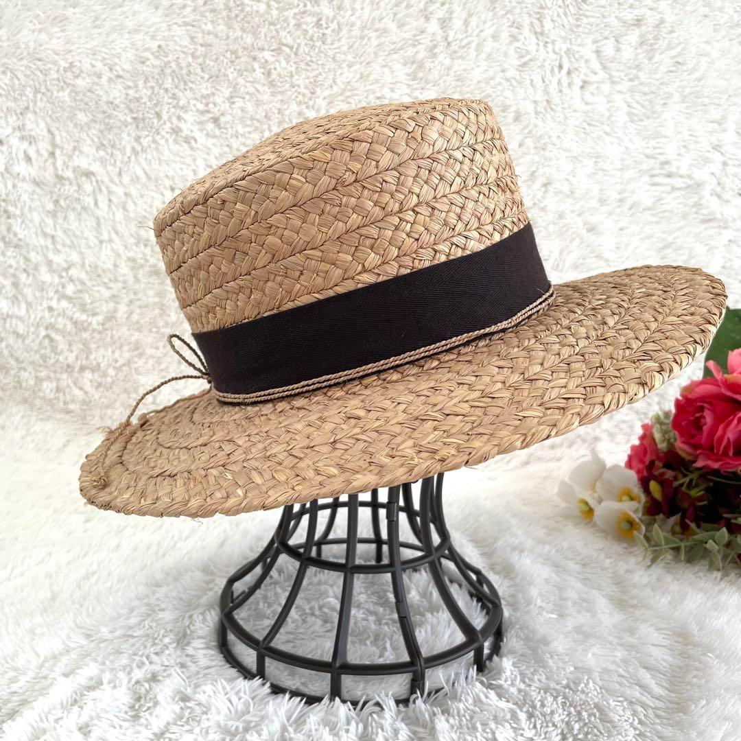 ヘレンカミンスキー✨麦わら帽子　カンカン帽　ハット　ストロー　ナチュラル　ヌガー