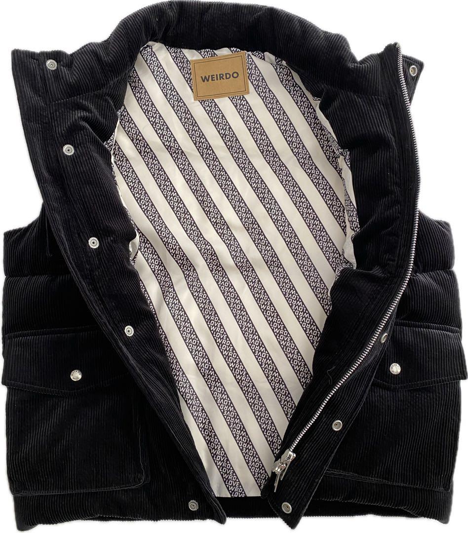 【オシャレ】 WEIRDO ウィアード コーデュロイ ダウンベスト ブラック