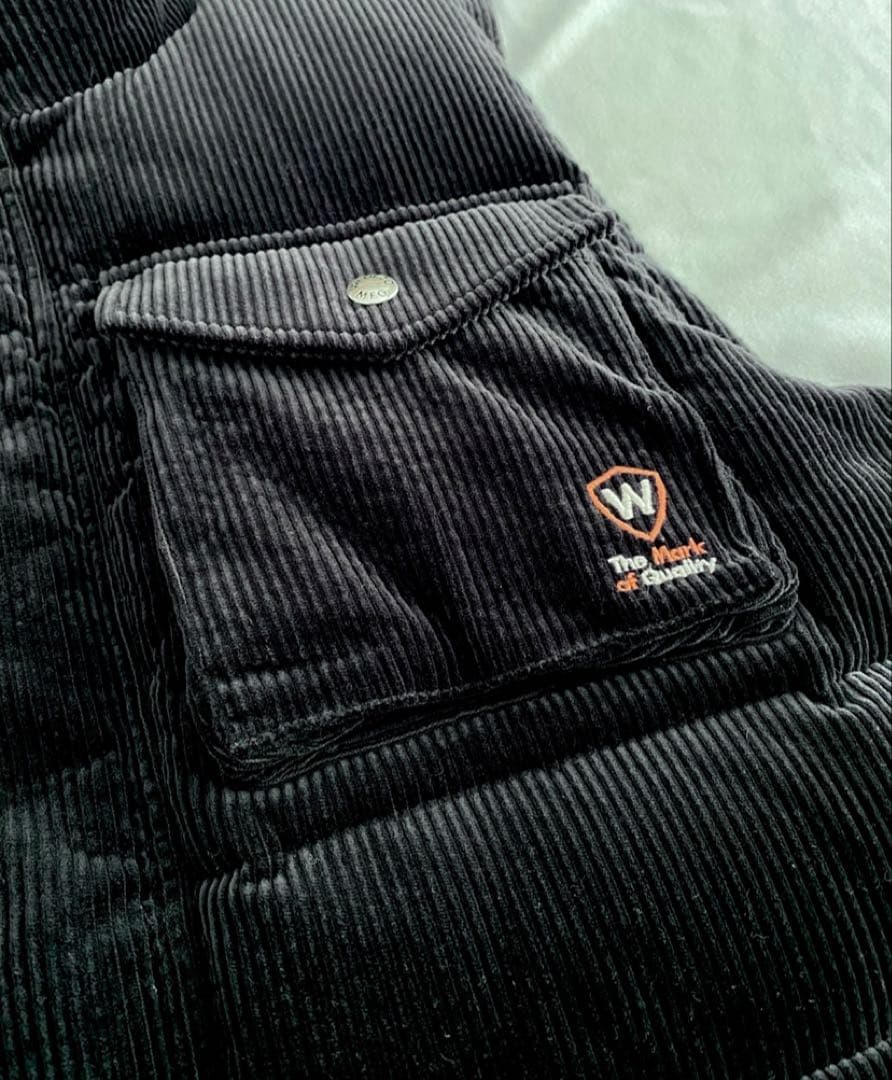 【オシャレ】 WEIRDO ウィアード コーデュロイ ダウンベスト ブラック