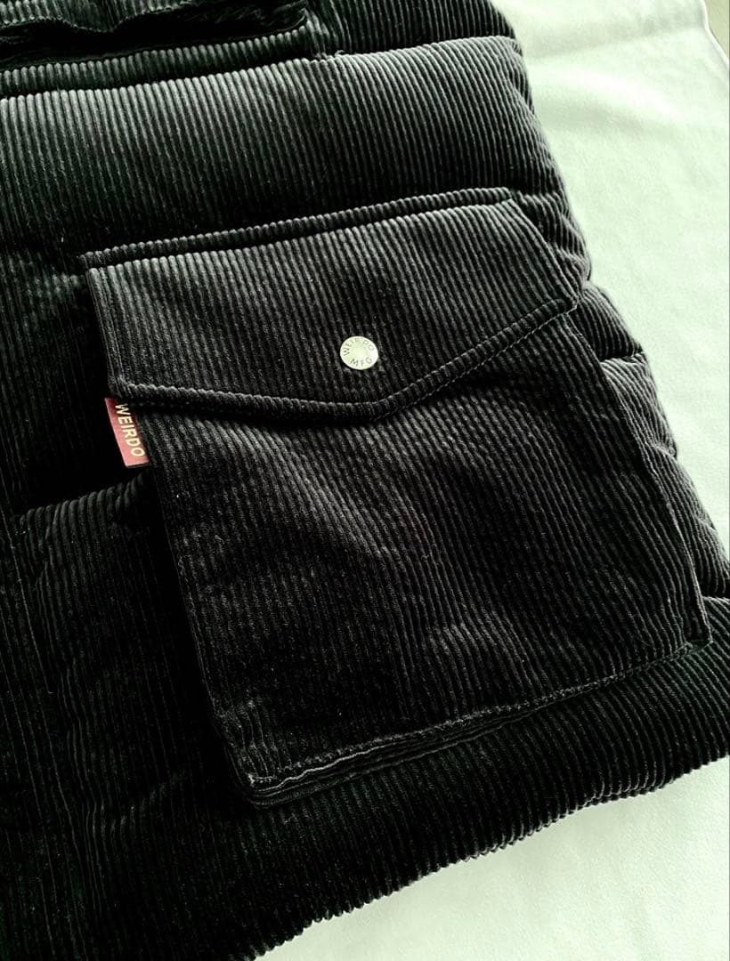 【オシャレ】 WEIRDO ウィアード コーデュロイ ダウンベスト ブラック