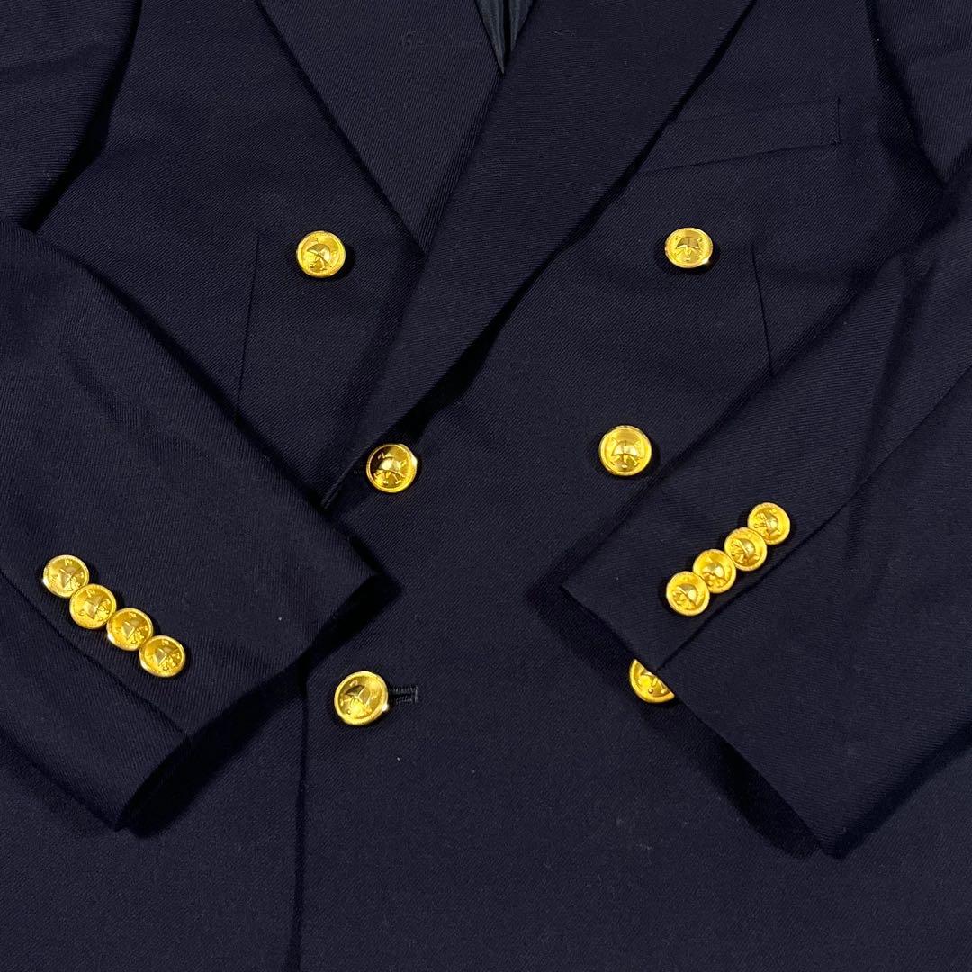 ポロ ラルフローレン 紺ブレザー 150 ダブル テーラードジャケット 金ボタン