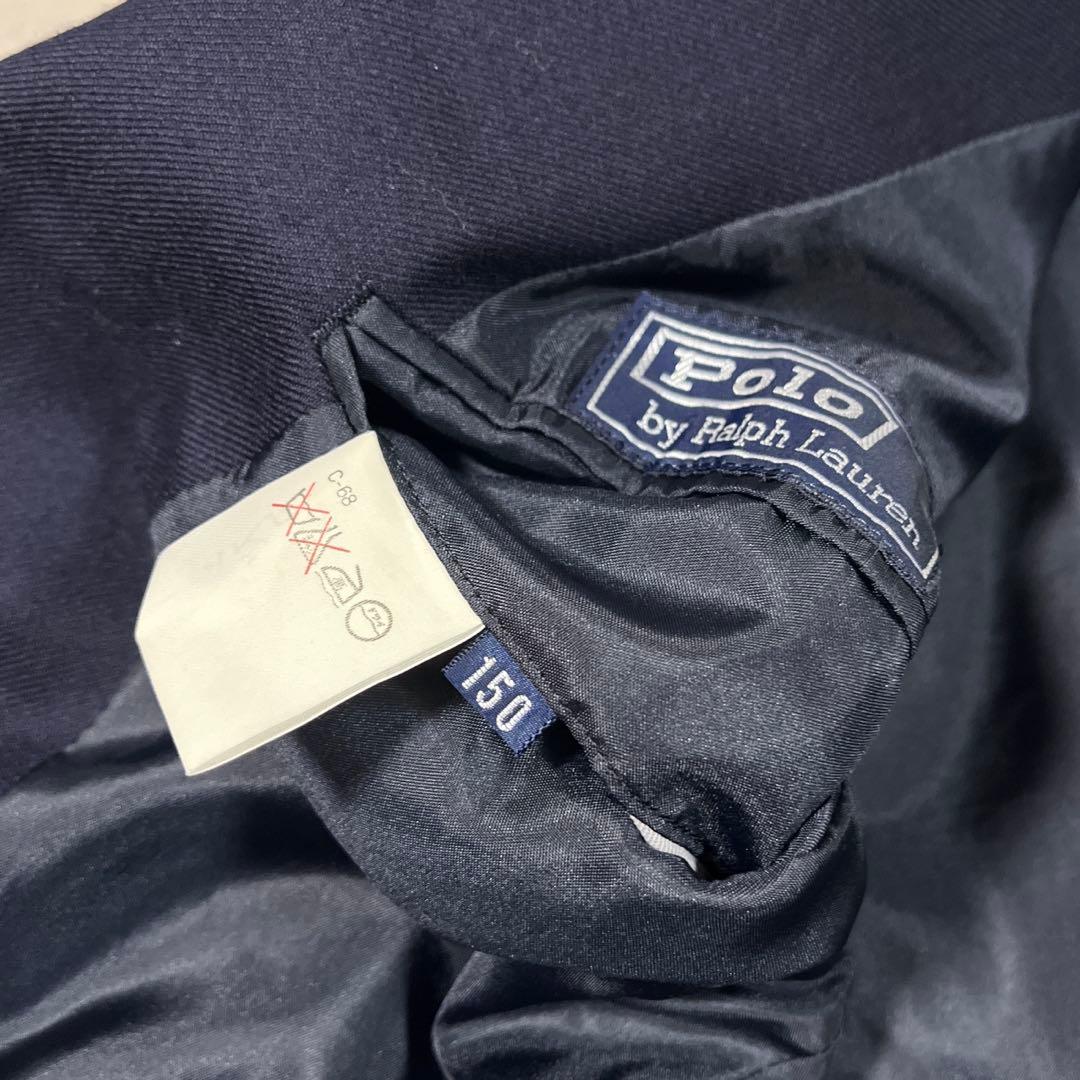 ポロ ラルフローレン 紺ブレザー 150 ダブル テーラードジャケット 金ボタン