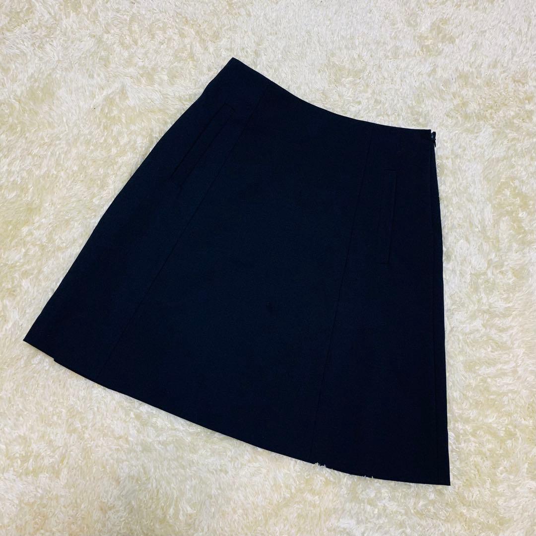 Theory ノーカラースーツ スカート 黒