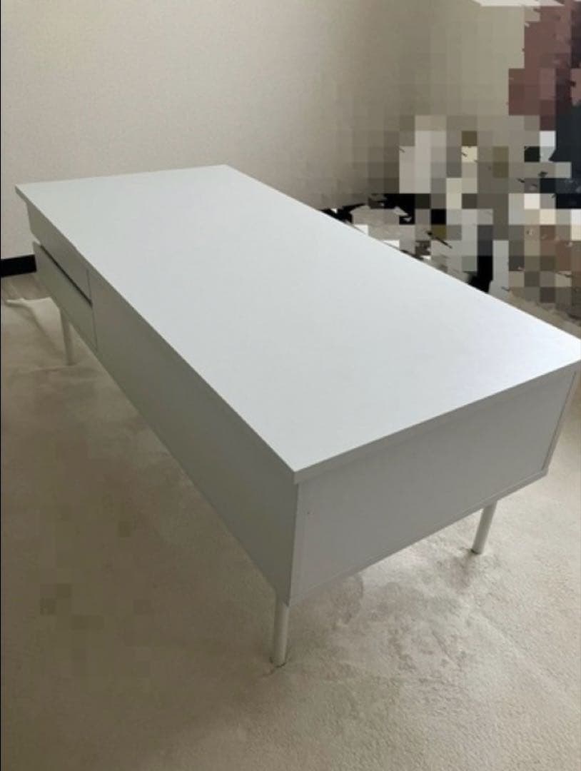 【美品】昇降式 センターテーブル ホワイト