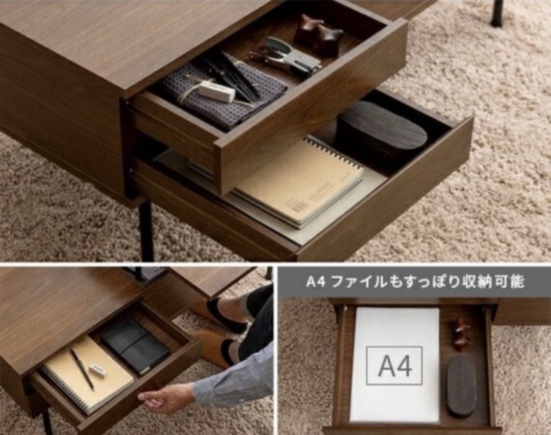 【美品】昇降式 センターテーブル ホワイト