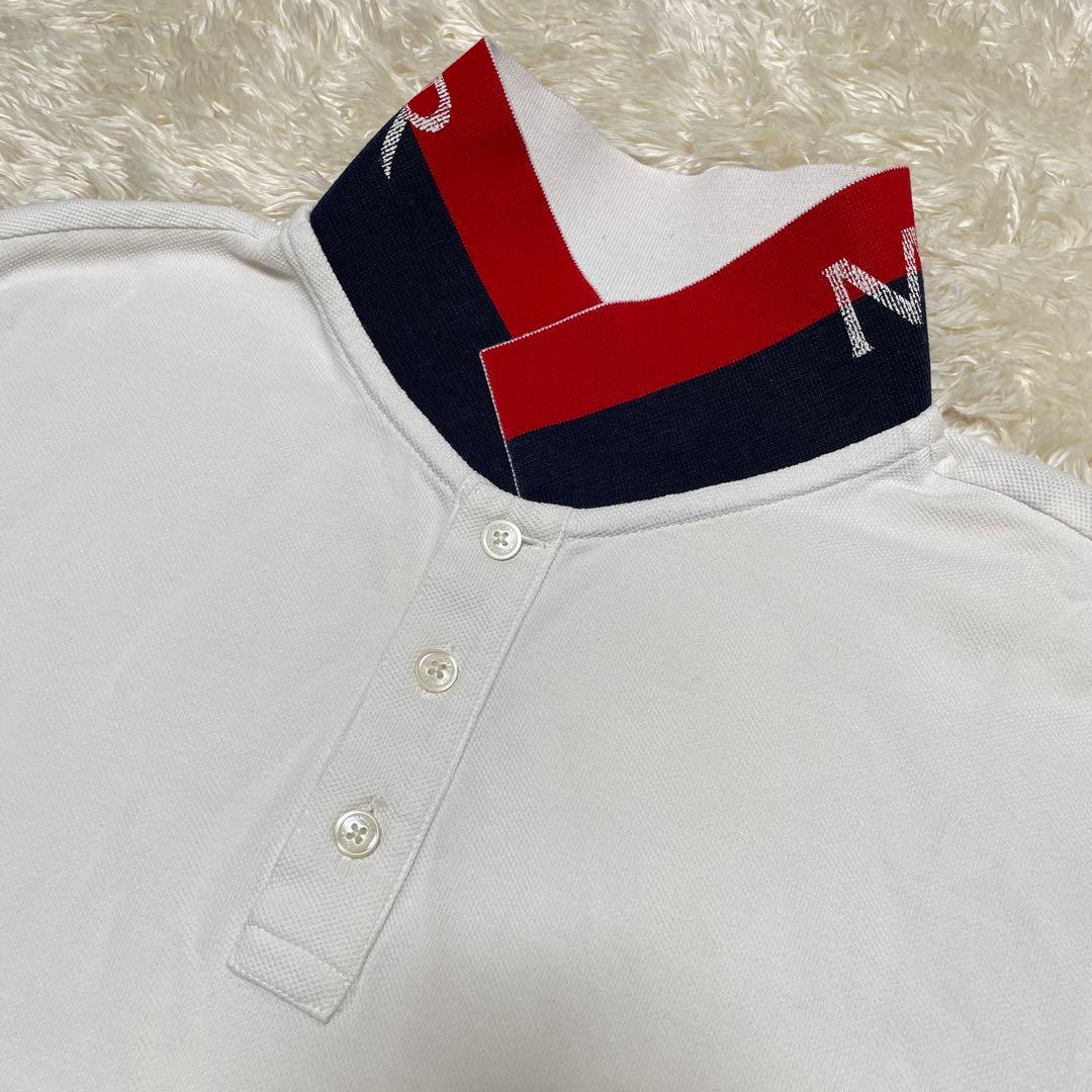 モンクレール　襟裏ロゴ　マグリア　ポロシャツ　ホワイト　Mサイズ