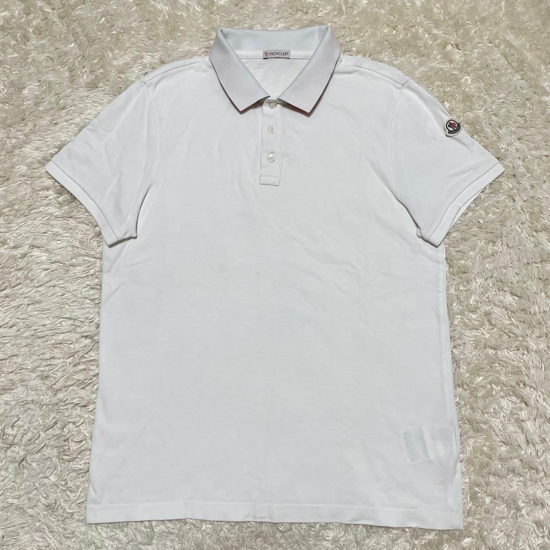 モンクレール　襟裏ロゴ　マグリア　ポロシャツ　ホワイト　Mサイズ