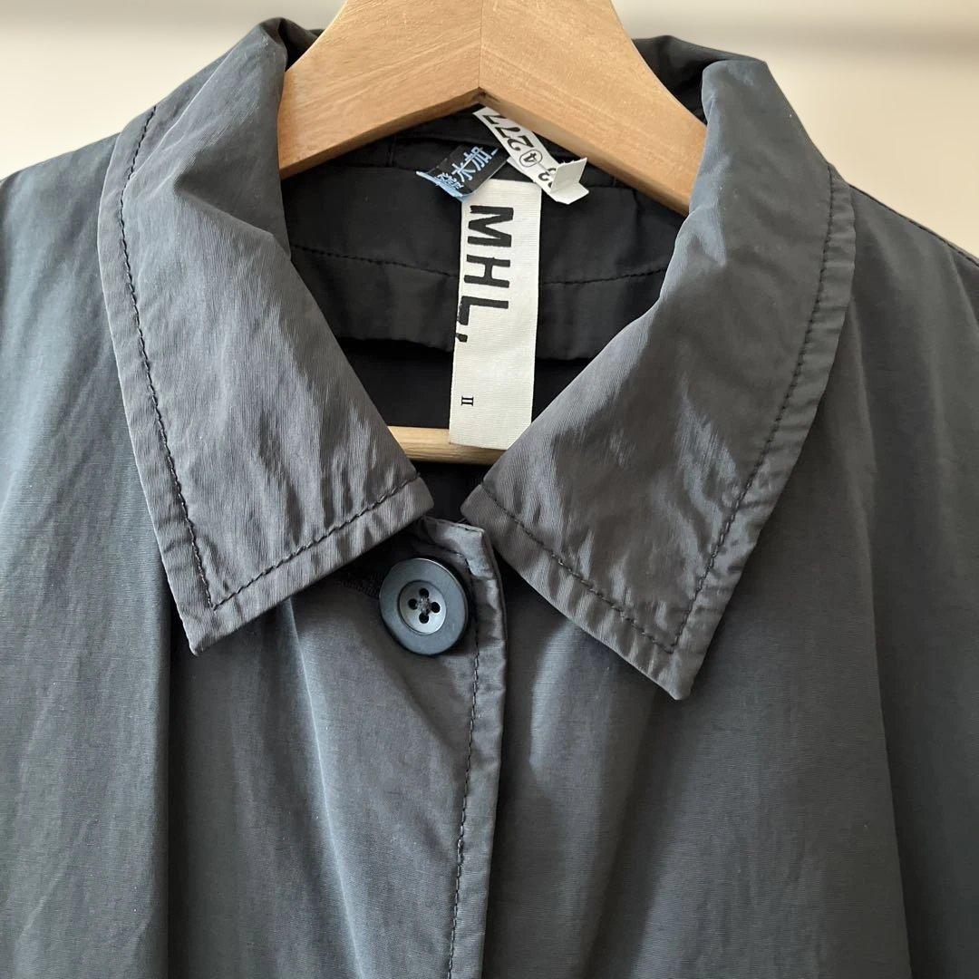 MHL×ライナーダウンハーフコート×墨黒×サイズL×クリーニング撥水加工加工付き