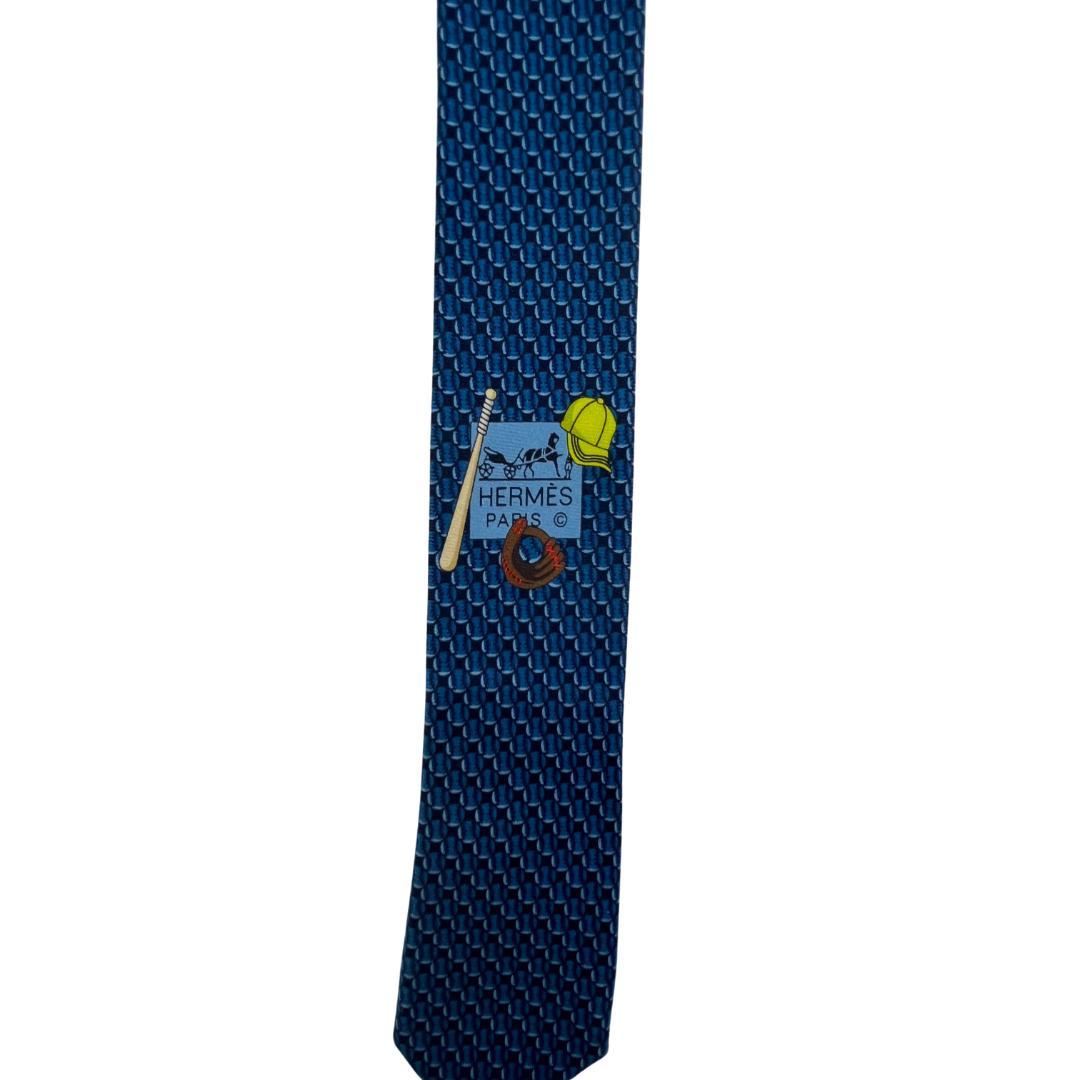 HERMES エルメス ネクタイ シルク ブルー系 高級ブランド
