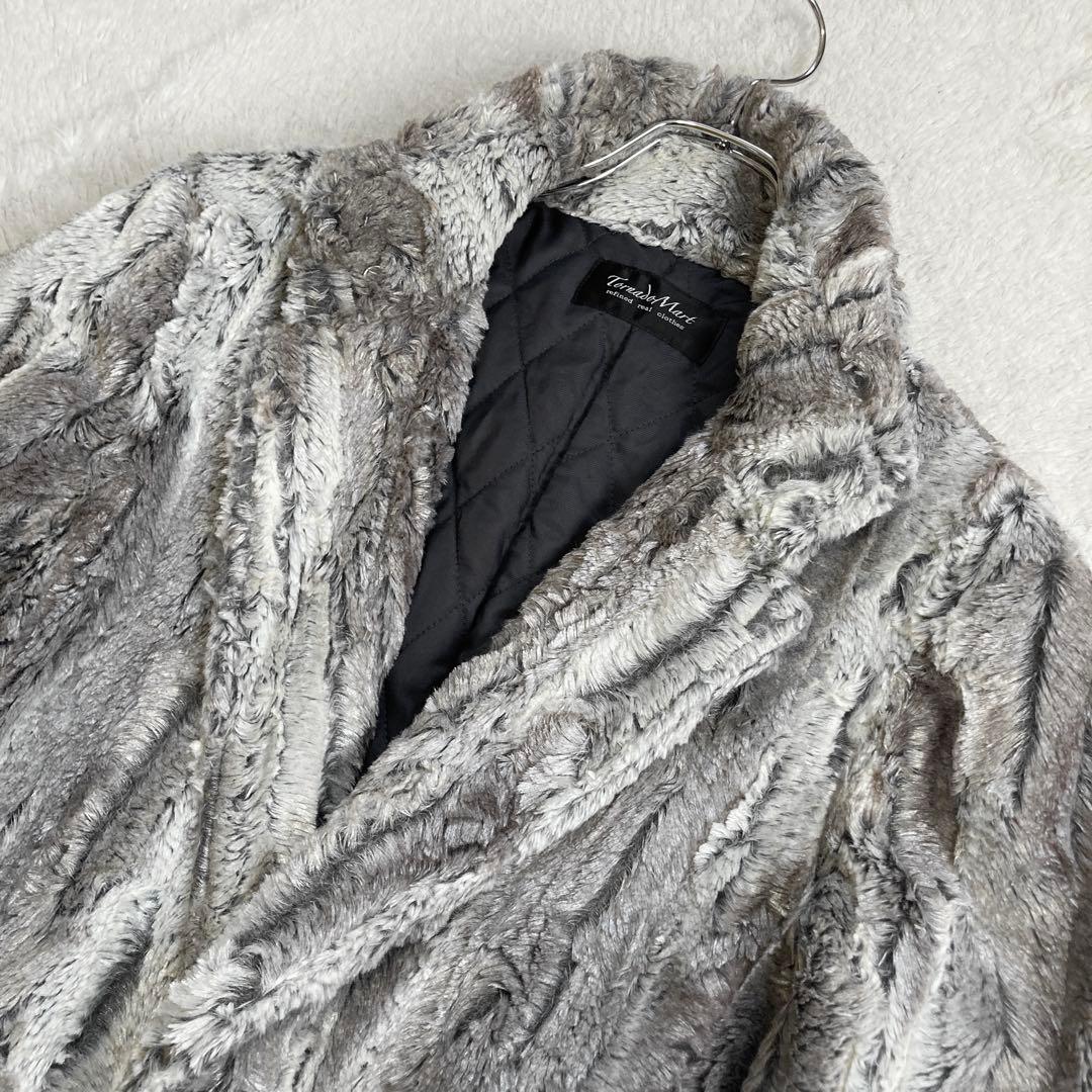 【極美品・近年・完売品】TORNADO MART　ウエットルックファーコート