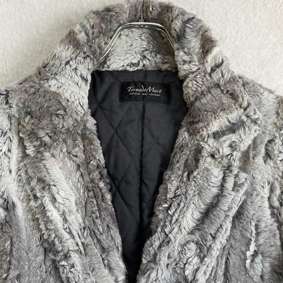 【極美品・近年・完売品】TORNADO MART　ウエットルックファーコート