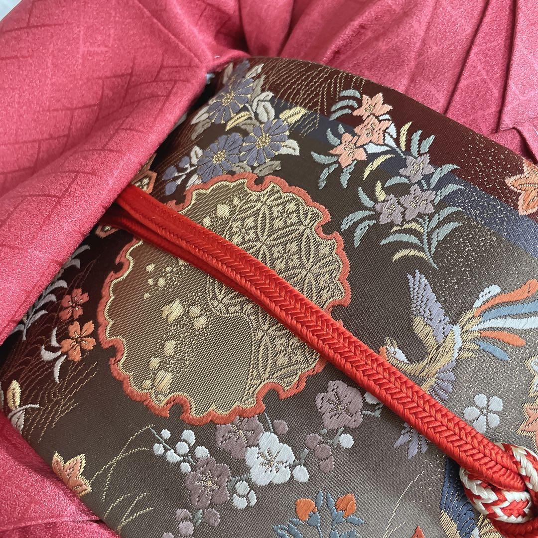 訪問着　フルセット　桧垣地紋　花丸紋　艶やか　着物　付け下げ　I6