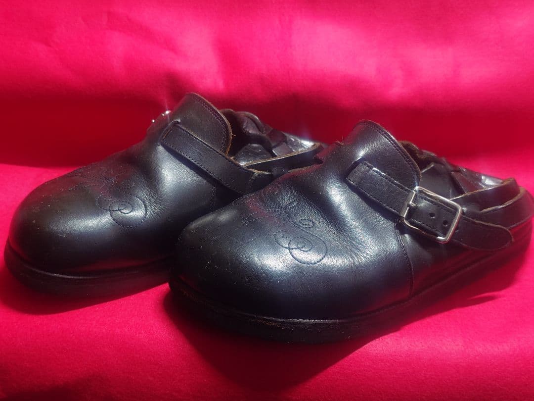 希少 RUDE GALLERY 艶革　レザー サボ サンダル シューズ 黒3