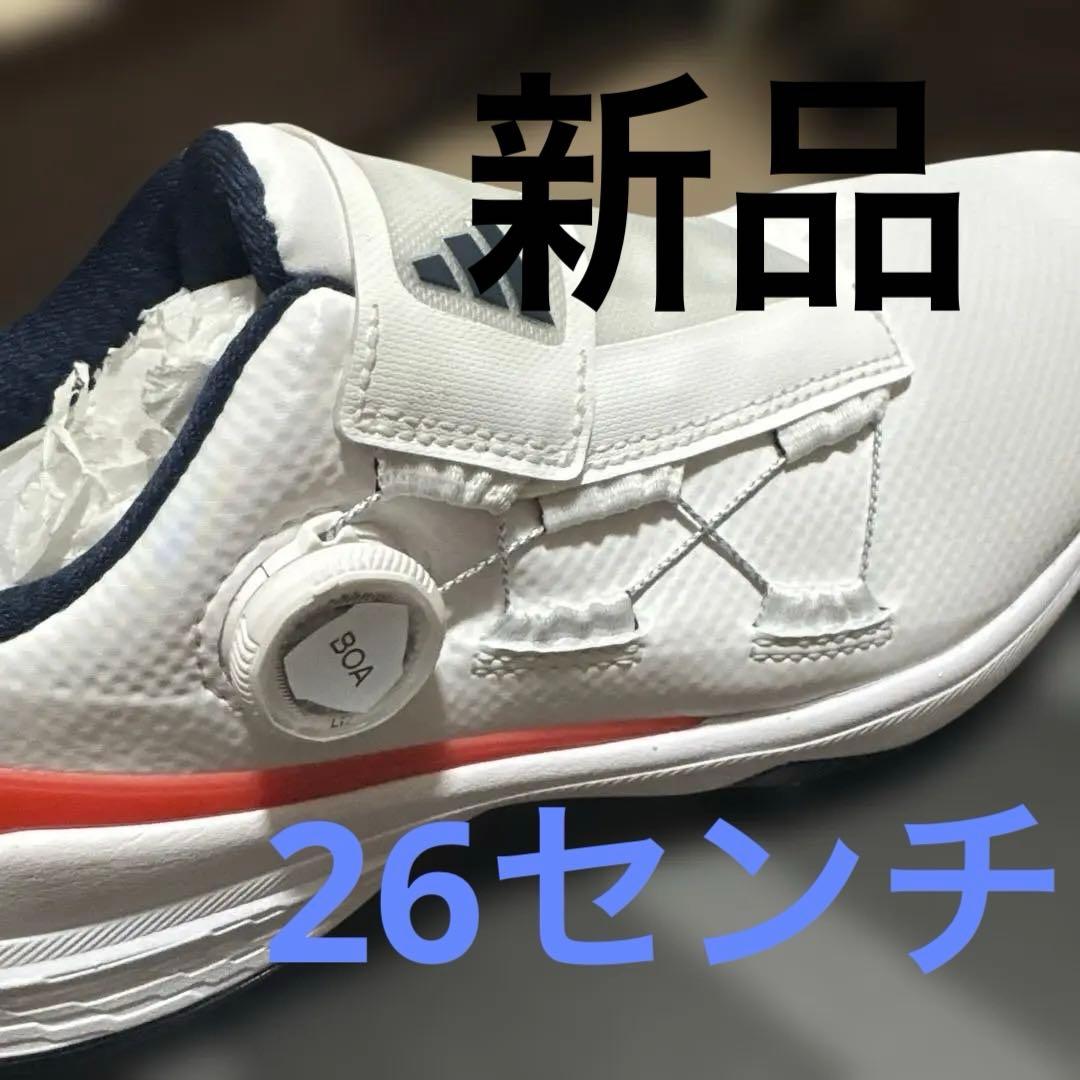 adidas BOAゴルフシューズ【新品】26.0センチ ホワイト/オレンジ