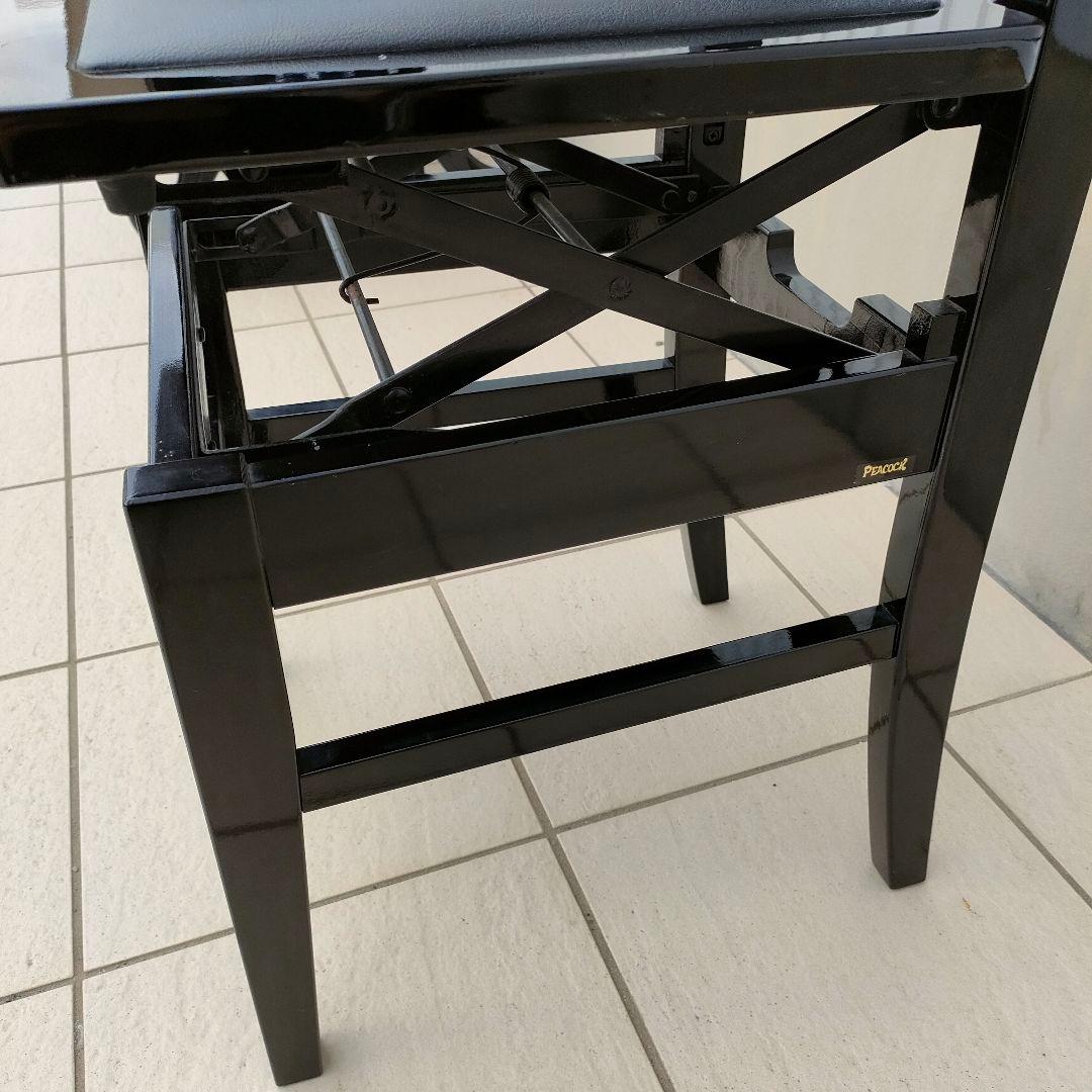 希少 名陽木工 PEACOCK ピーコック ピアノ椅子 背付 木製 高さ調整可能