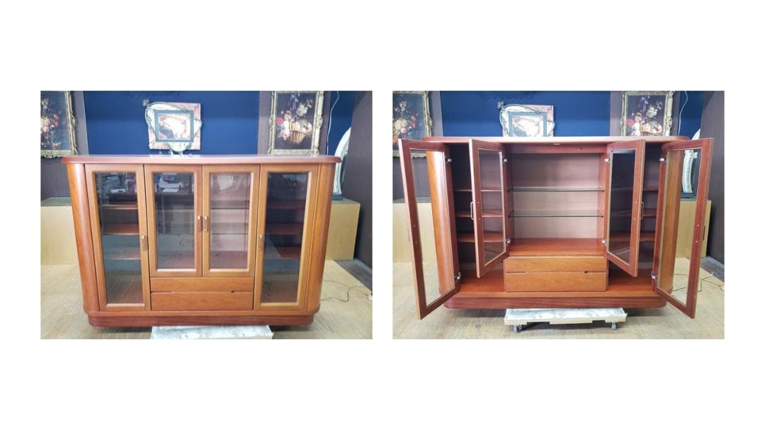 kishiii　D23　富士ファニチャ　花梨材使用　照明付きサイドボード