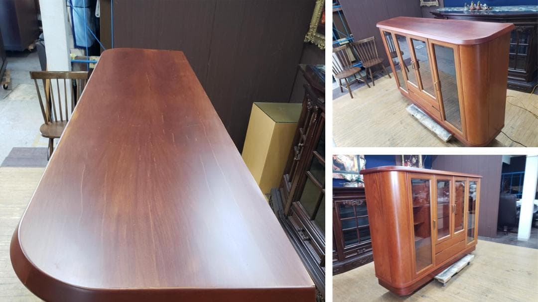 kishiii　D23　富士ファニチャ　花梨材使用　照明付きサイドボード