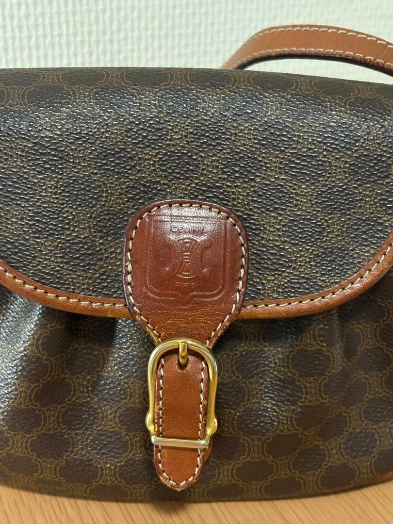 CELINEセリーヌ　マカダムレザーショルダーバッグ