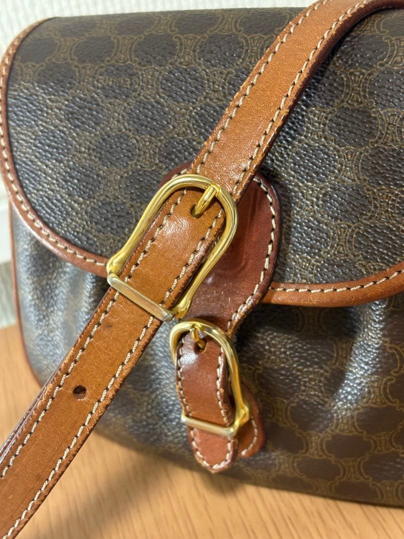 CELINEセリーヌ　マカダムレザーショルダーバッグ