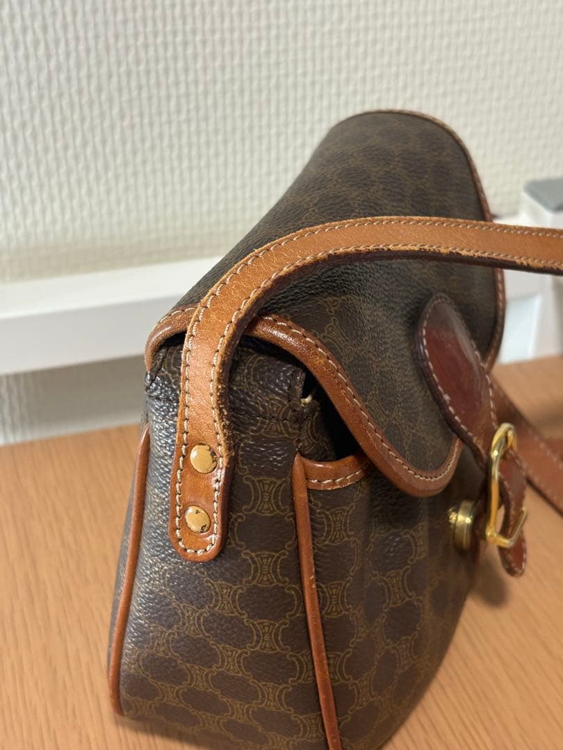 CELINEセリーヌ　マカダムレザーショルダーバッグ