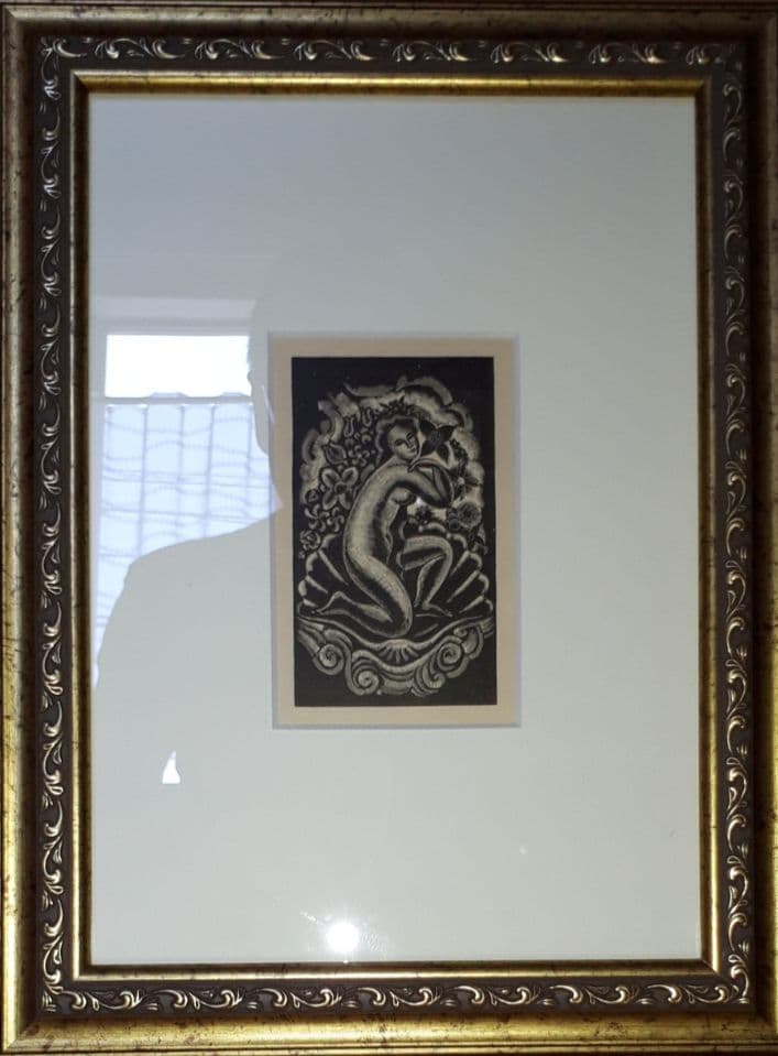 長谷川潔　木版画　『ビーナスの誕生』