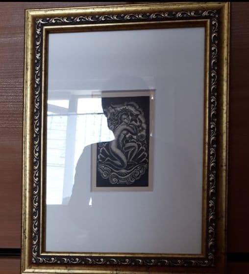 長谷川潔　木版画　『ビーナスの誕生』