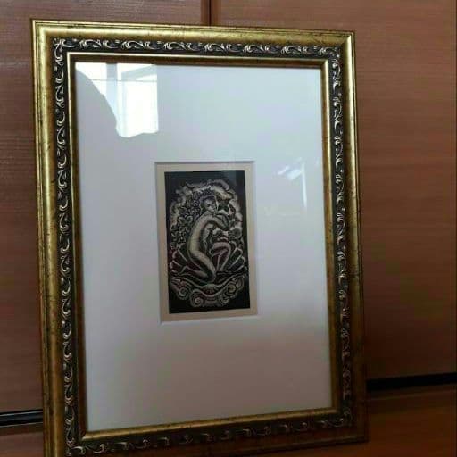 長谷川潔　木版画　『ビーナスの誕生』