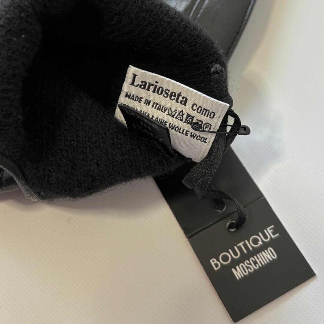未使用 BOUTIQUE MOSCHINO モスキーノ レザー手袋 イタリア製