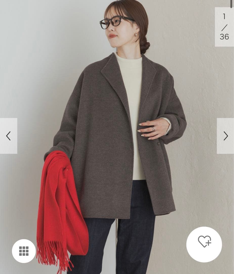 新品タグ付◉ BROWNCHECK DOORS ウールリバーミドルガウンコート