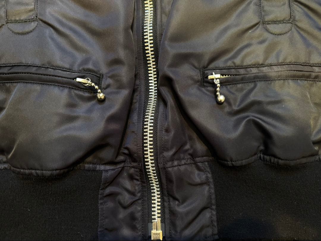 【名作】アンダーカバー 13AW 骨レザーパッチ MA-1 ブラック サイズ3