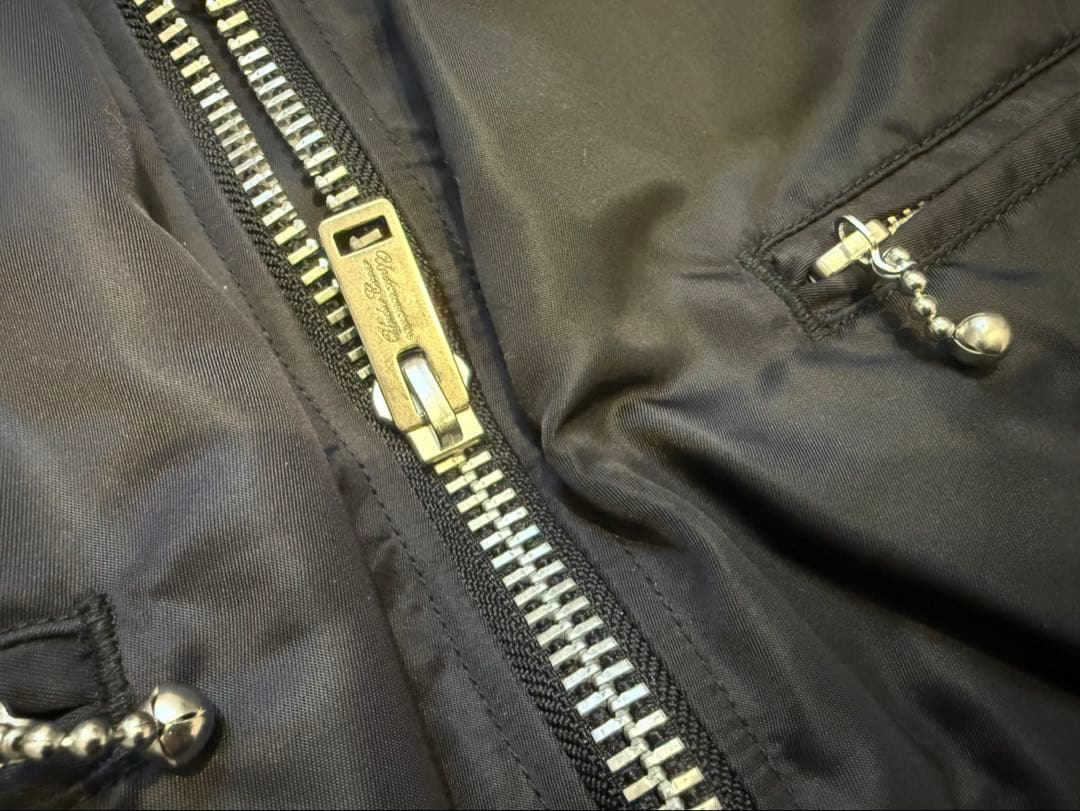 【名作】アンダーカバー 13AW 骨レザーパッチ MA-1 ブラック サイズ3