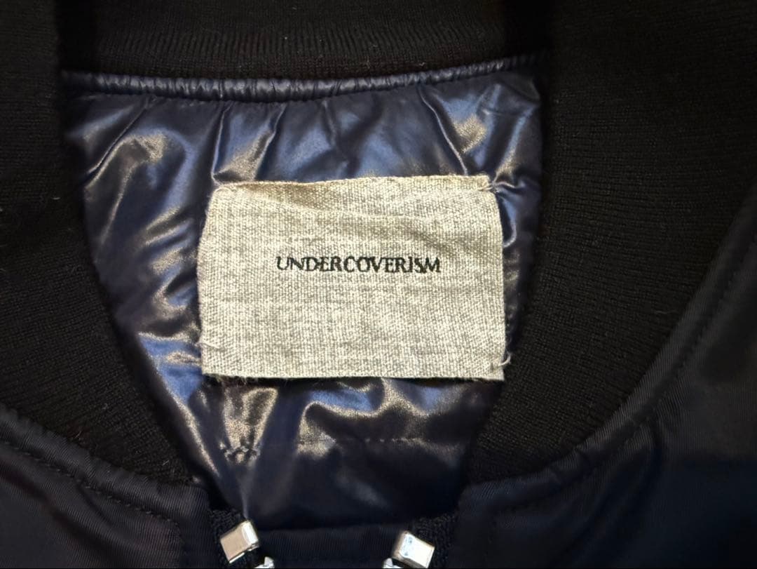 【名作】アンダーカバー 13AW 骨レザーパッチ MA-1 ブラック サイズ3