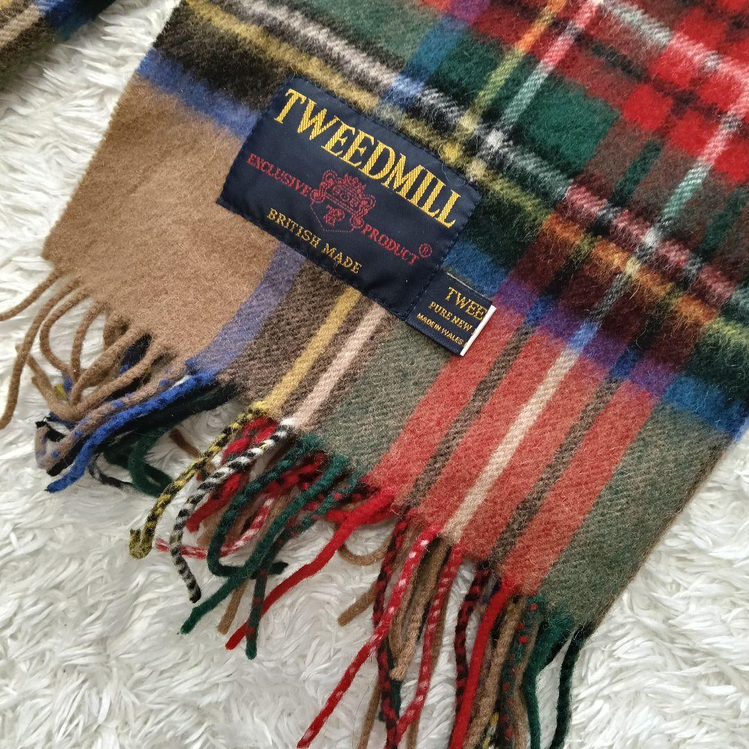 【美品】TWEEDMILL カラフルチェックストール