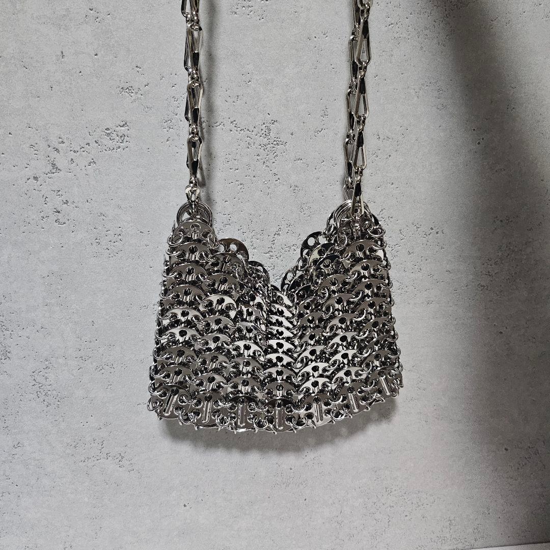 paco rabanne シグネチャー ショルダーバッグ シルバー ナノ