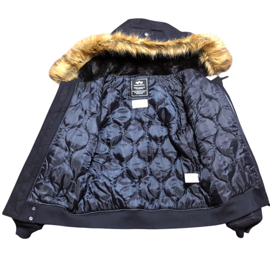 アルファ　ファー付きn2b ジャケット ネイビー